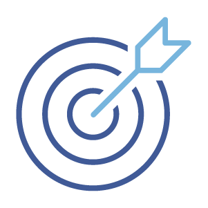 Illustration of target with an arrow in the center